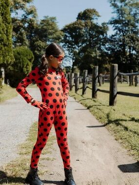Miraculous Ladybug Bug 🐞 sz 7-8 Red Polka Dot Kids Jumpsuit Costume